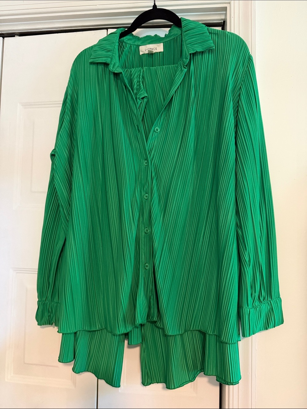 Green Pleated Lspace set